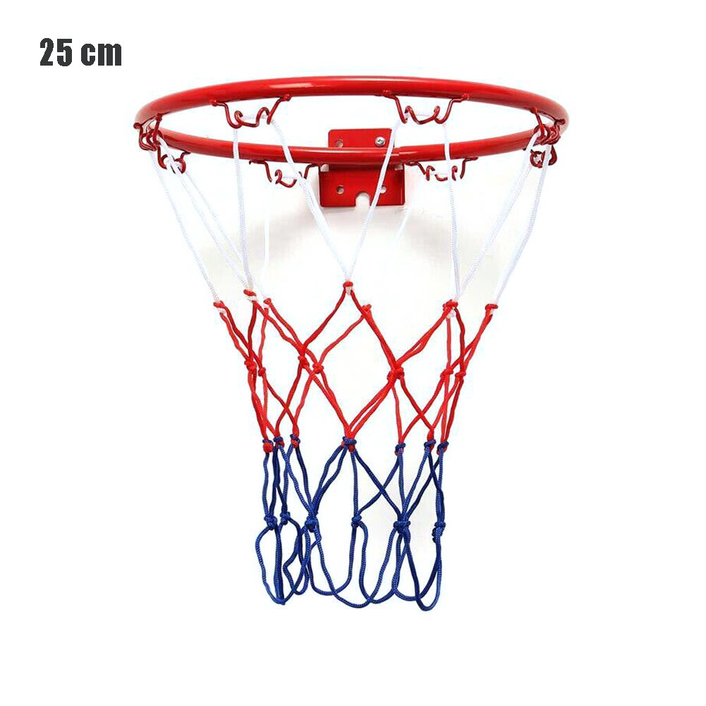 Aro de acero para colgar de baloncesto montado en la pared con malla para espacios deportivos con tornillo de red para niños y niñas, deportes de interior al aire libre de 25CM