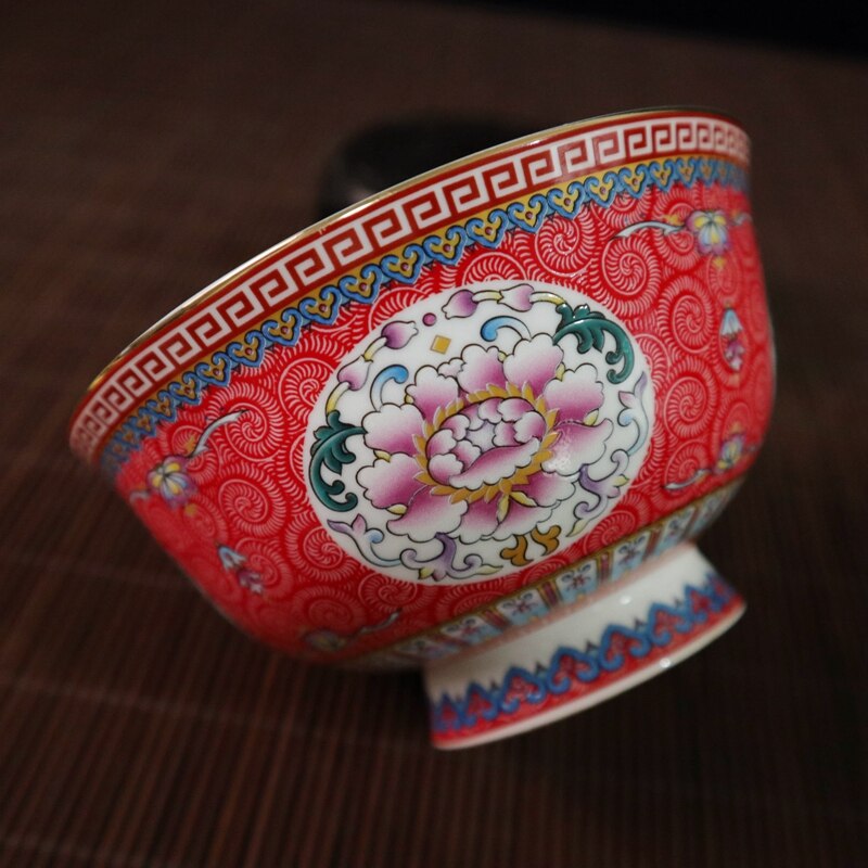 Prachtige Chinese Famille Rose Porselein Emaille Kleurrijke Bloemen Kom No.1 3