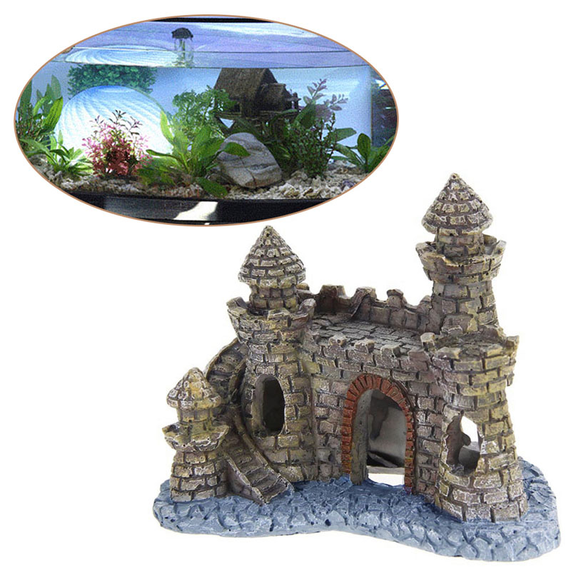 Polyresin kasteeltoren aquarium ornament aquarium decoratie accessoires
