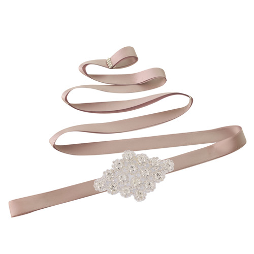 Trixy  s10 diamanten riemen bruidsriem strass riem sjerpen trouwjurk riem avondjurk riem chique riem voor vrouwen huwelijk: Bruin