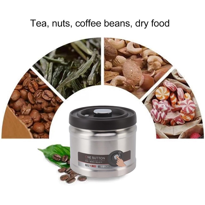 1100/1600 ml Koffieboon Vacuüm Verzegelde Tank Roestvrij Staal Vacuüm Opbergdoos Druk Type Koffiebonen Thee Verzegelde Kan keuken Gebruik
