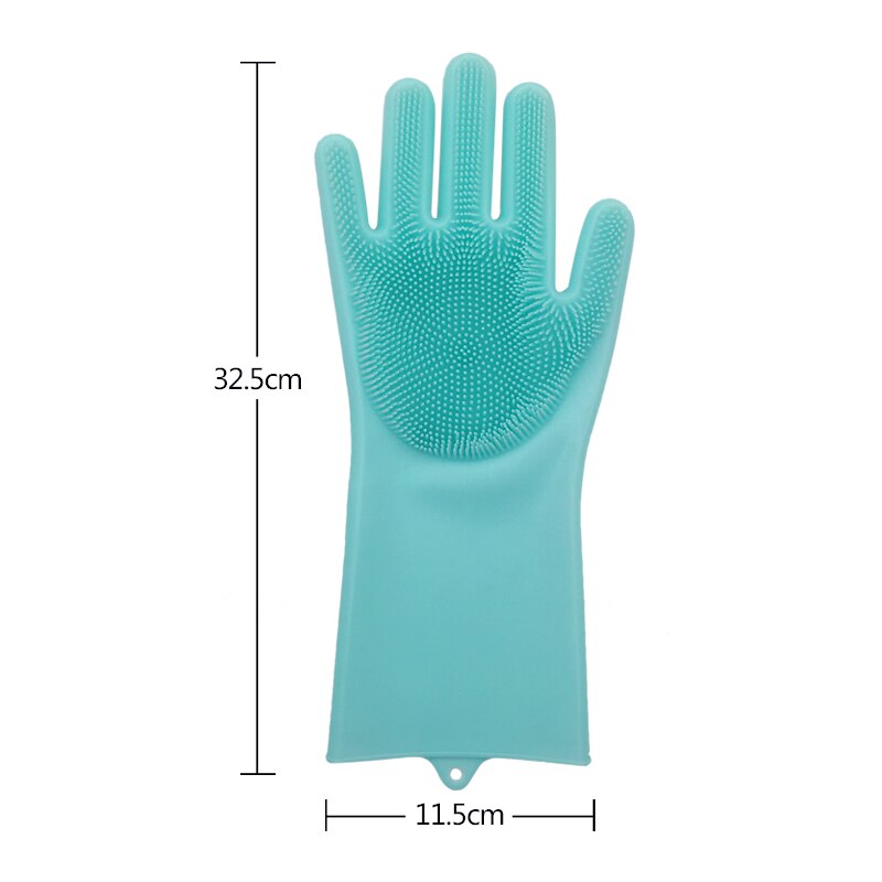 1 paire Silicone vaisselle lavage gant avec brosse de nettoyage cuisine ménage lavage gant 100% alimentaire vaisselle gants