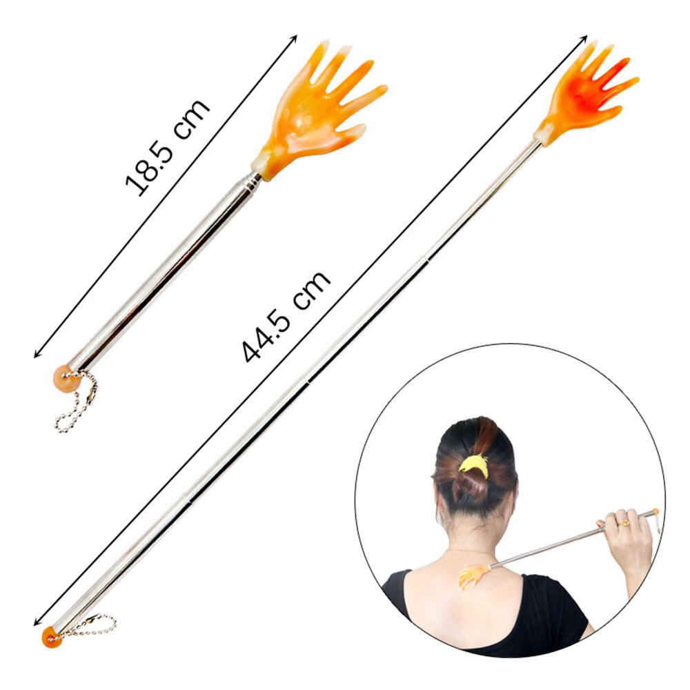 Rascador de espalda ajustable de acero inoxidable, masajeador telescópico antipicaduras, palo para cosquillas para ancianos