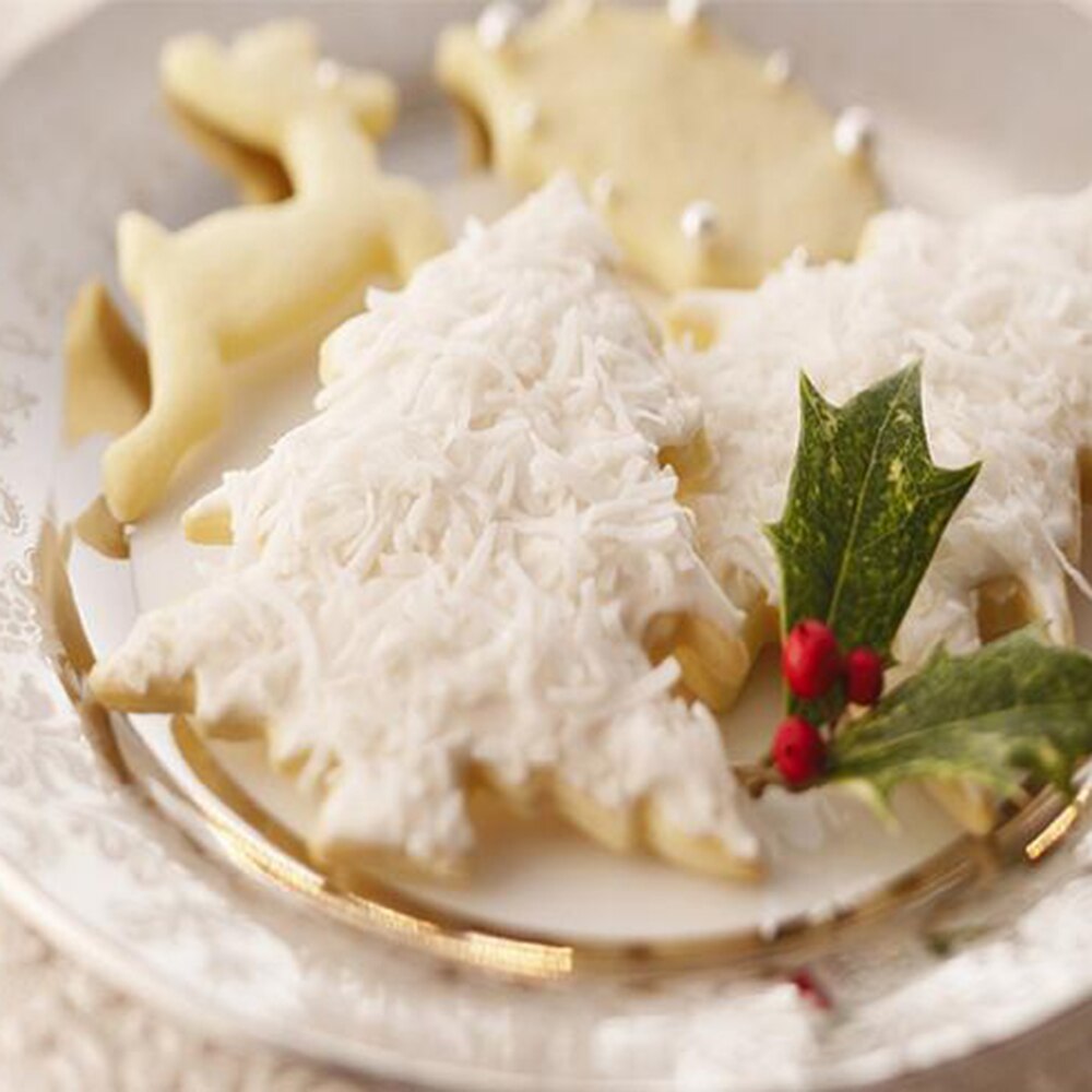 Kerstboom Cookie Tool Cutter Mould Biscuit Druk Icing Set Stempel Rvs Fondant Dessert Decoratie