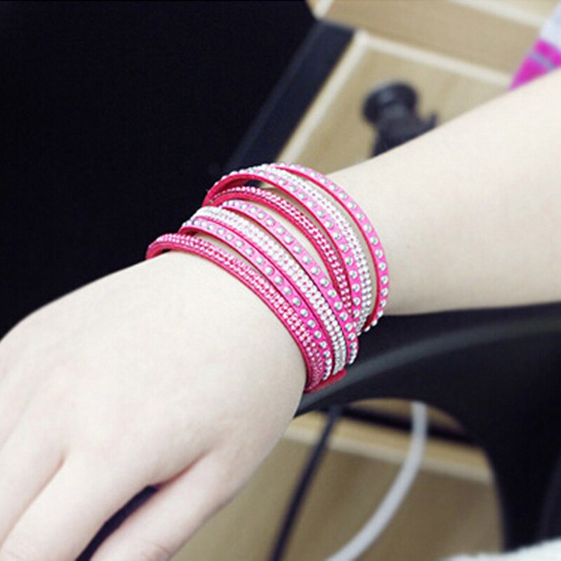 F&U Famous Brand Bracelets Crystal Rivet Multilayers Bracelets Little Swan Brand Different Color Bracelets for Women