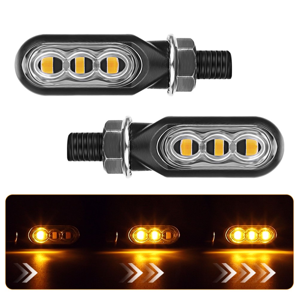 Luz LED de giro que fluye, lámpara de señal direccional para motocicleta Dirt Street, bicicleta eléctrica, Scooter, doble deporte, Motor todoterreno, furgoneta: Beige