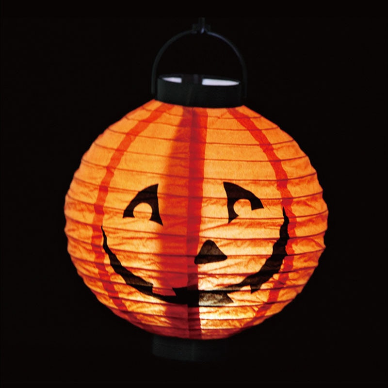 Halloween decorations LED paper pumpkin hanging lantern lights Halloween horror lantern supplies Halloween party