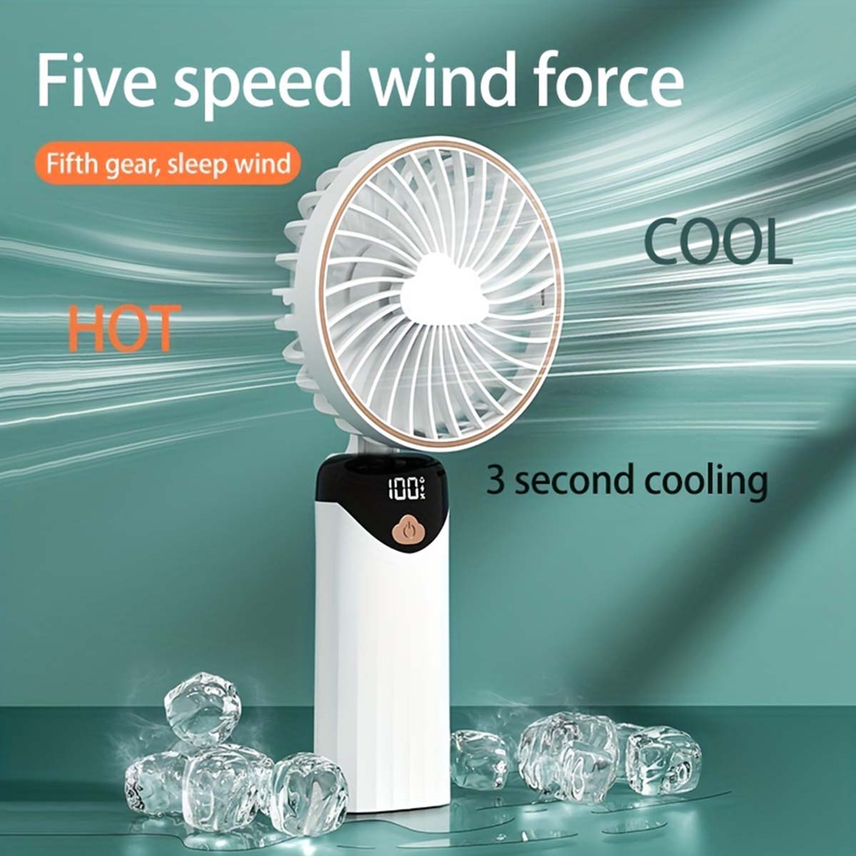 Ventilador eléctrico portátil, aire acondicionado, Mini enfriador, ventiladores de mano recargables para el hogar, Aire libre, cuchillas de acondicionamiento Usb