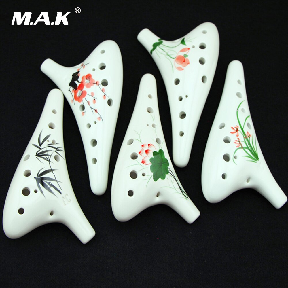 12 skrog keramisk ocarina fløyte alt c håndskriftstil musikkinstrument til nybegynnere