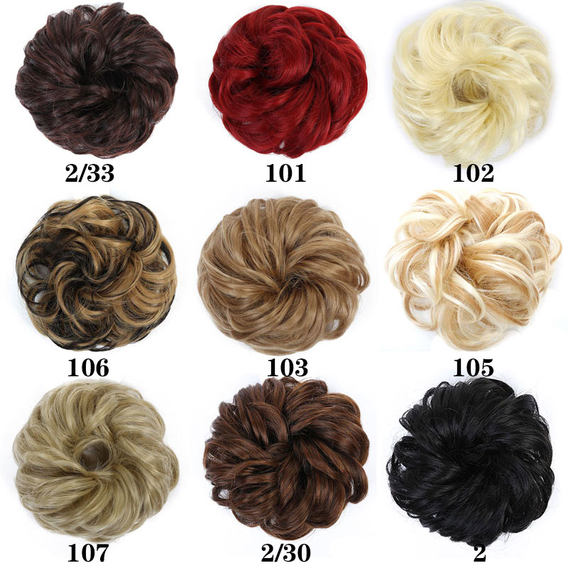 Lupu Elastische Chignon Haarstukje Krullend Messy Bun Mix Grijs Natuurlijke Chignon Synthetisch Haar Uitbreiding
