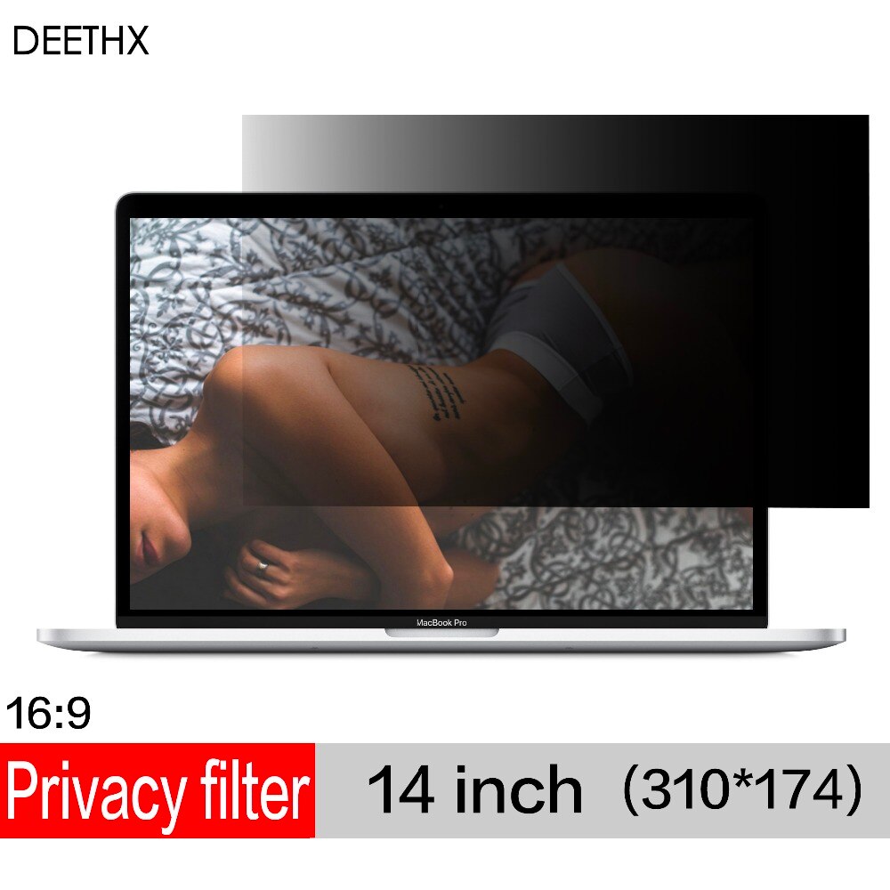Deethx ,14 tommer kæledyrsbeskyttelsesfilter anti spion skærme beskyttende film til 16:9 bærbar computer 12 3/16 "  x 6 7/8 "  (310mm*174mm)