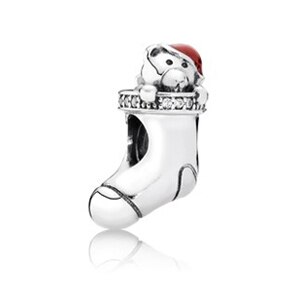 Hoge 100% 925 Sterling Zilver Crystal Kerstboom Sneeuwvlok Hanger Hanger Vrouwelijke Diy Armband Armband: 791773CZ