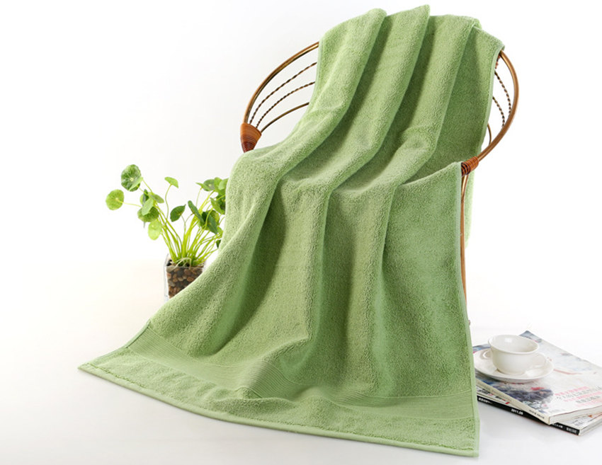 Egyptisk bomuld strandhåndklæde frotté badehåndklæder badeværelse 70*140cm 650g tyk luksus solid til spa badeværelse badehåndklæder til voksne: Grøn