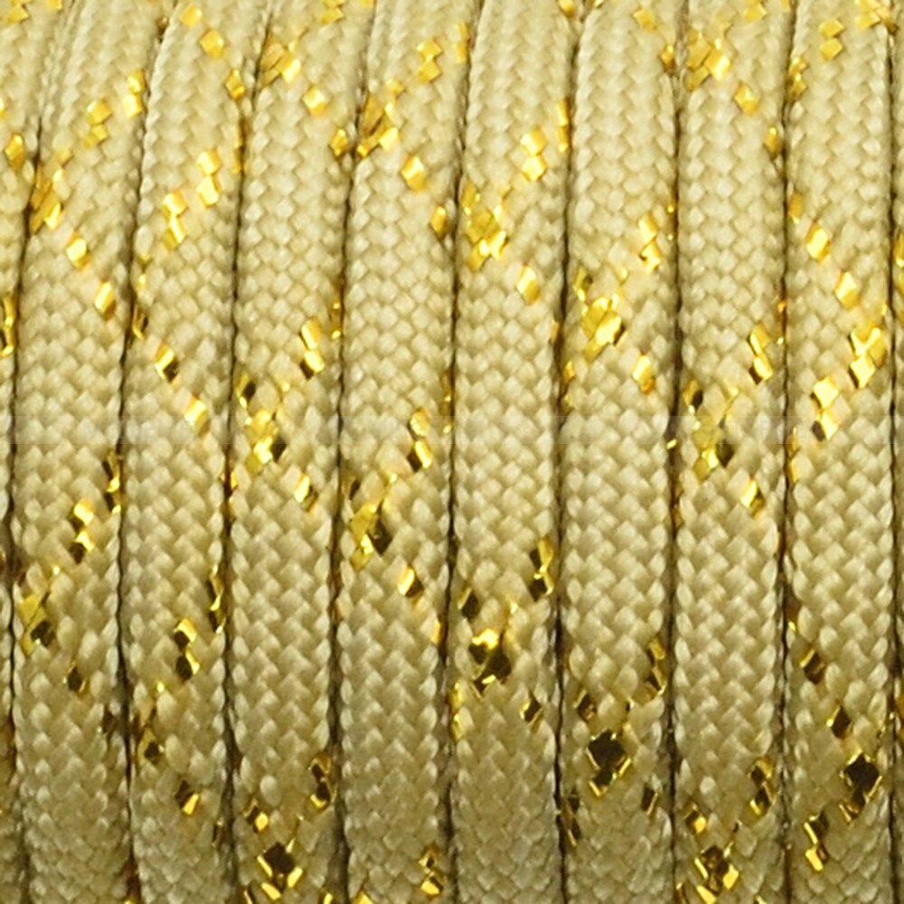 1pcs Gold Silver Cord 550 Paracord Parachute Cord Lanyard Mil Spec Type III 7 Strand Core 100 FT 19 Colors: Khaki