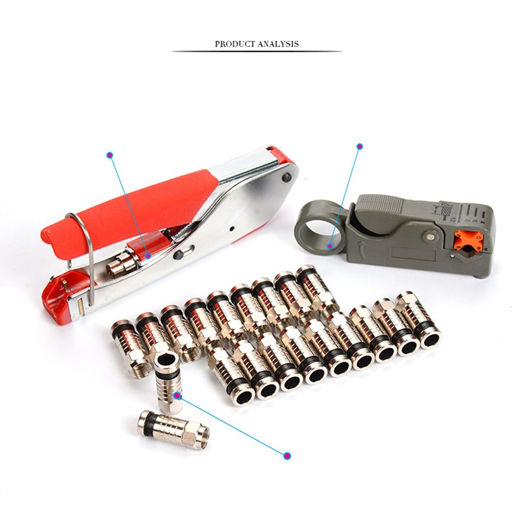 Coaxial Cable Manual Crimping Tool Set Kit Cable Plier Crimper Stripping Crimping Pliers With Compression Connectors
