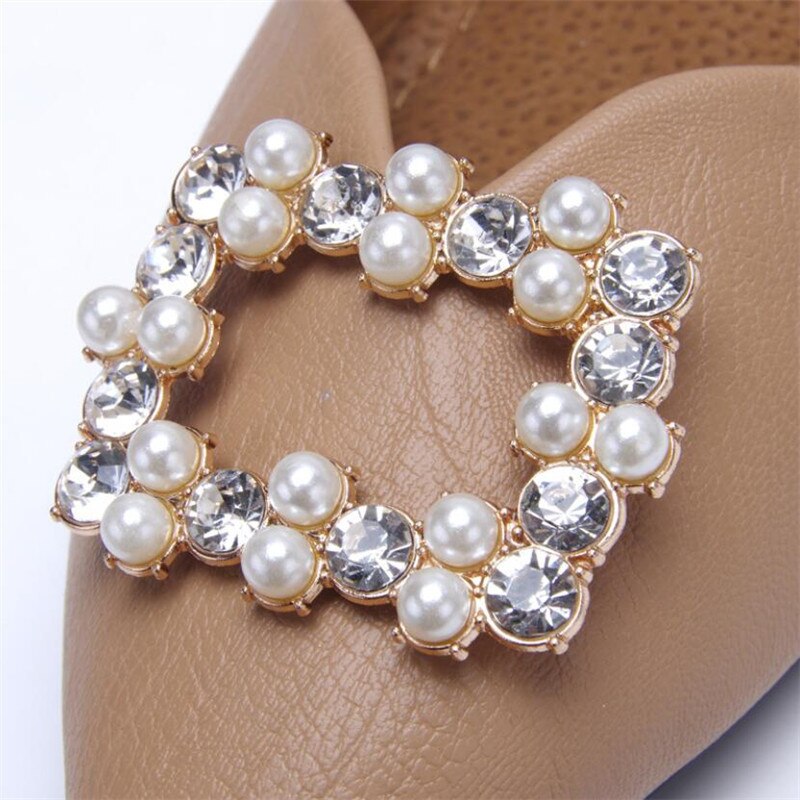 FINGERINSPIRE 2 stuks kristal gesimuleerde parel schoenclips