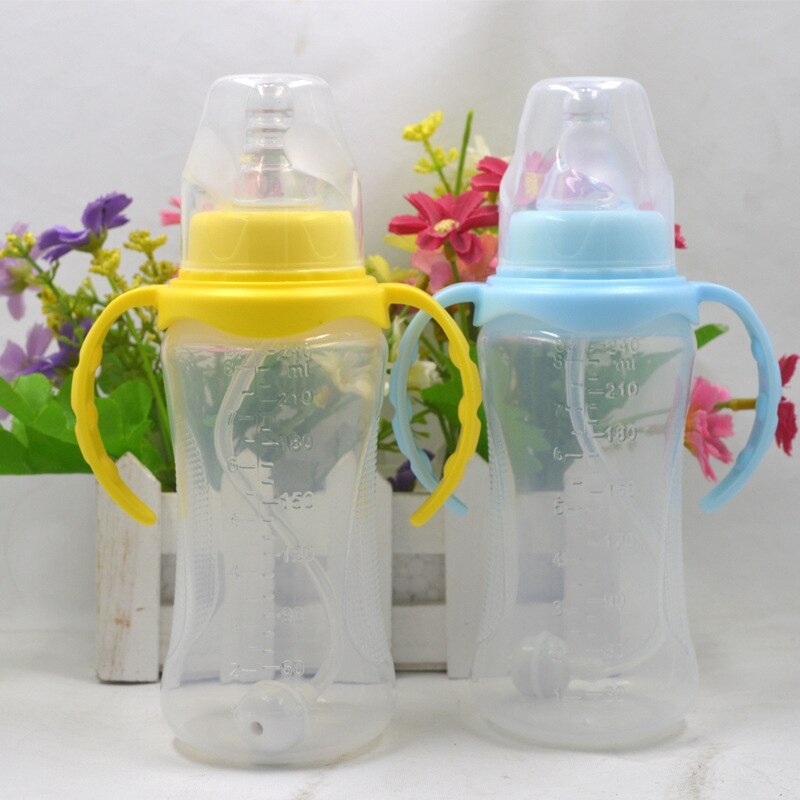 Botella de plástico con etiqueta para chupete, 240ml