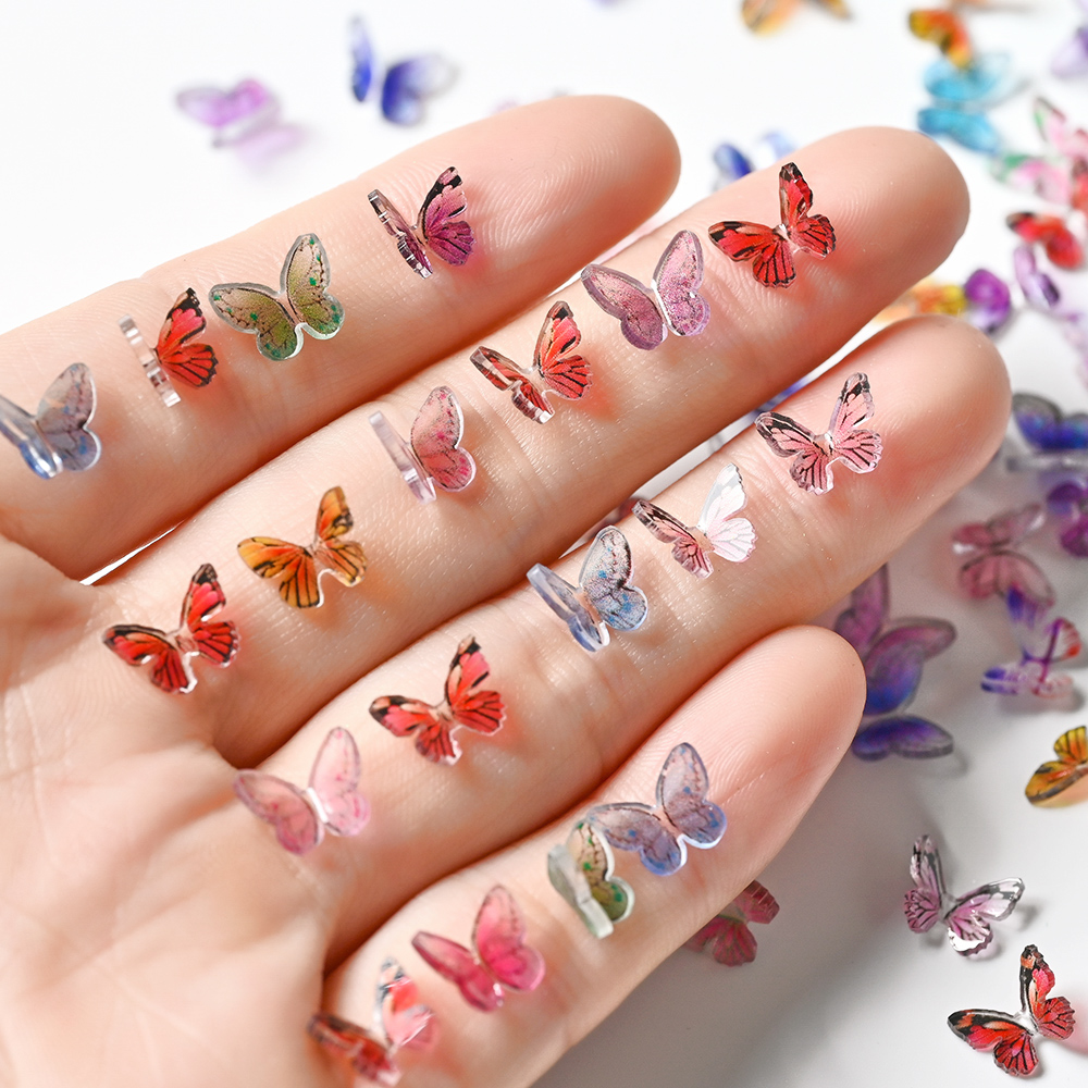 20 piezas joyería de Hada y mariposa para uñas 3D, abalorio de celebridad Web, taladro de resina, decoración de uñas acrílicas, diamantes de imitación, suministro de manicura DIY
