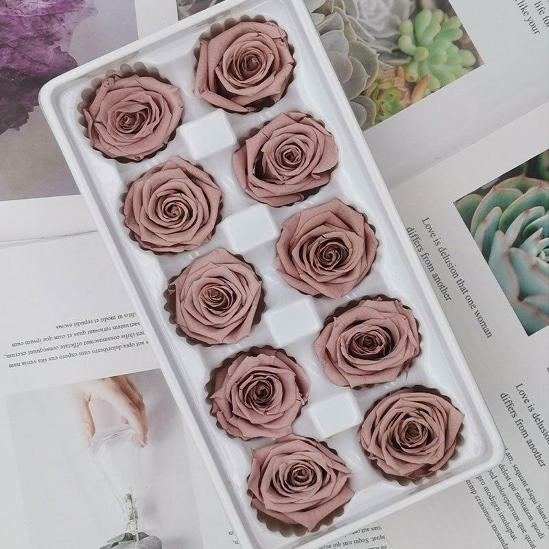 10 st/kartong 4cm konserverade blommor ros blomma odödlig ros alla hjärtans dag evigt liv blomma nivå b: 11