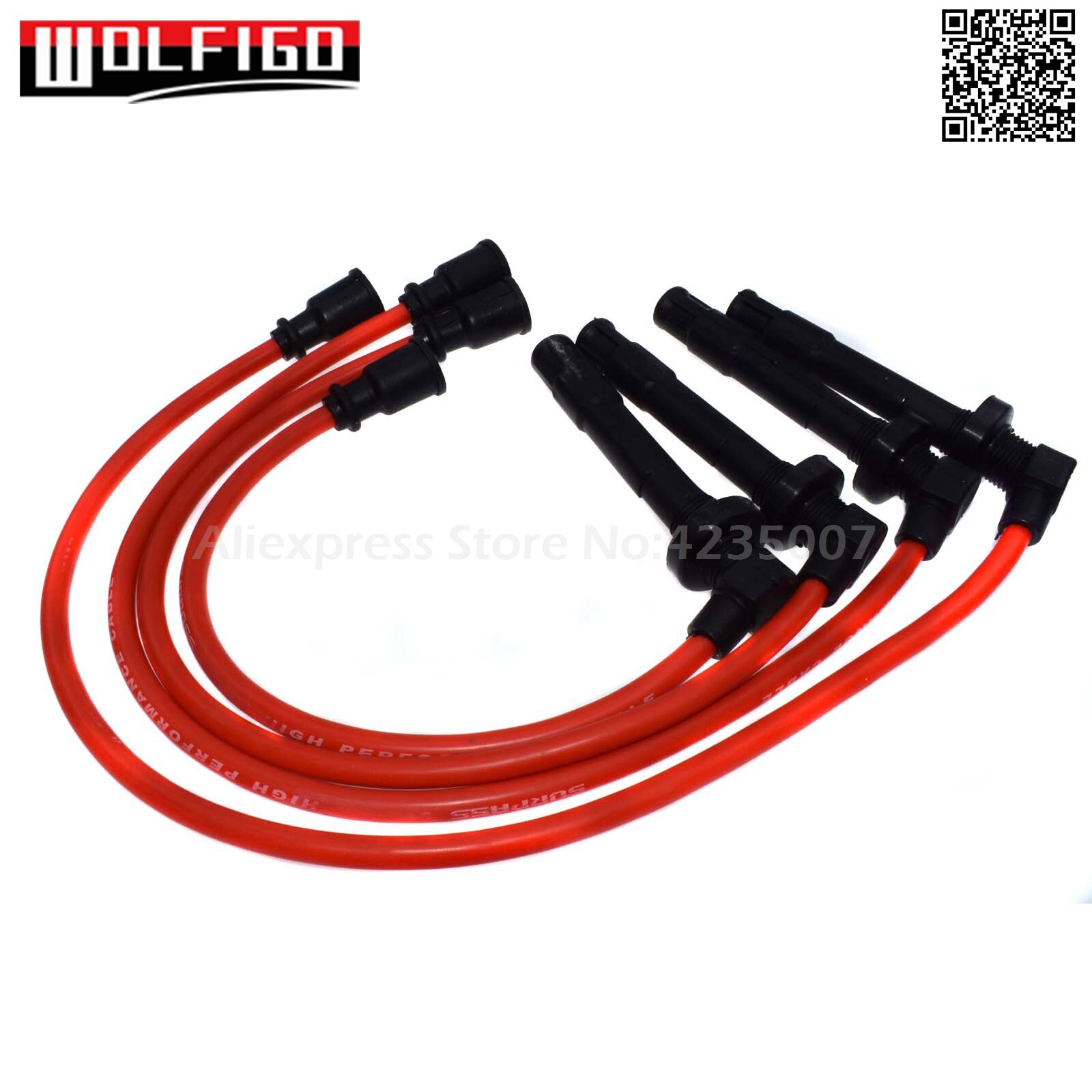WOLFIGO-juego de cables de bujías rojas de silicona, 10,2 MM, compatible con Mitsubishi Eagle, Eclipse, Talon, 4G61, 4G64,