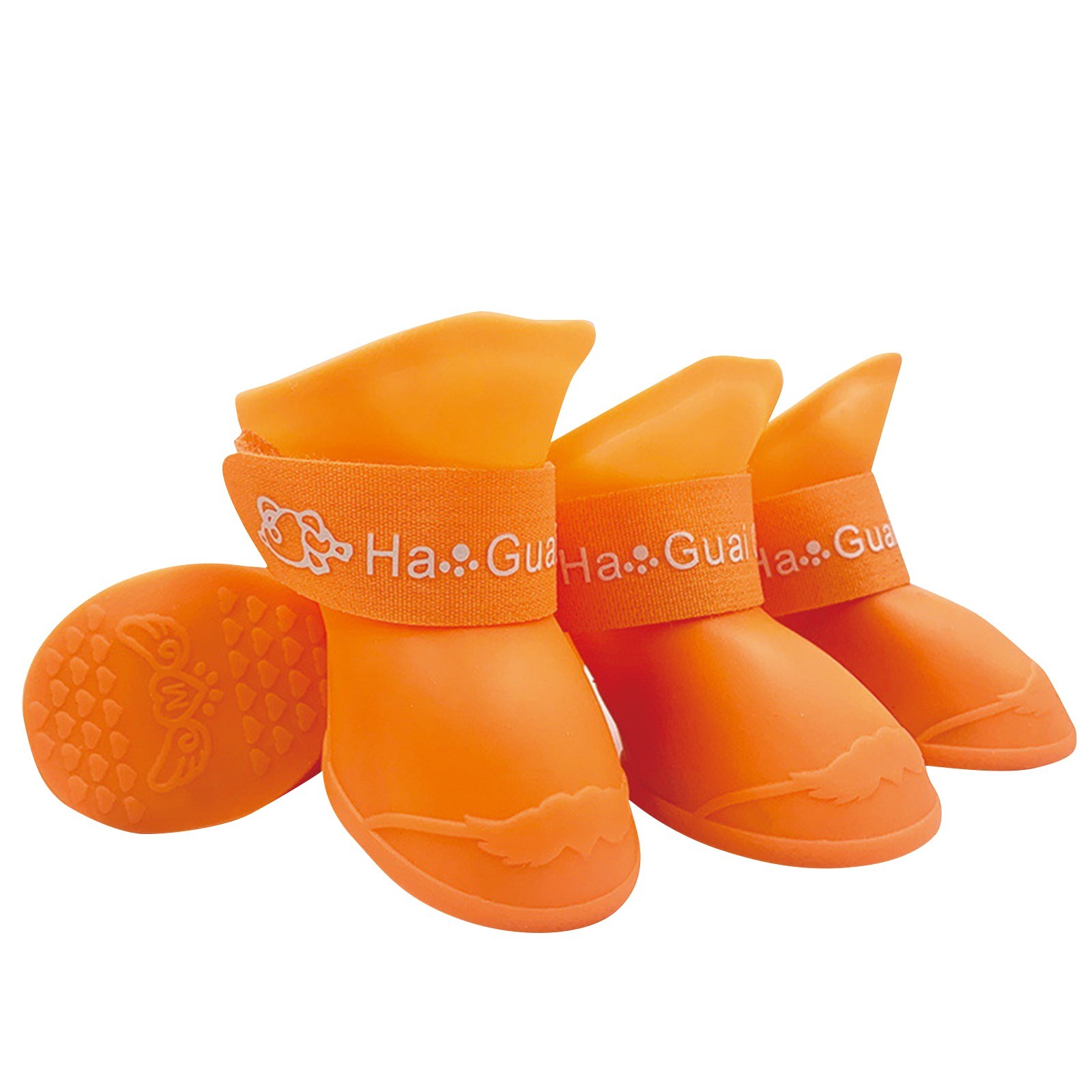 Botas de goma antideslizantes impermeables para mascotas, zapatos de suela blanda para exteriores, botines para perros, accesorios para mascotas, 4 Uds.: XL / Blanco