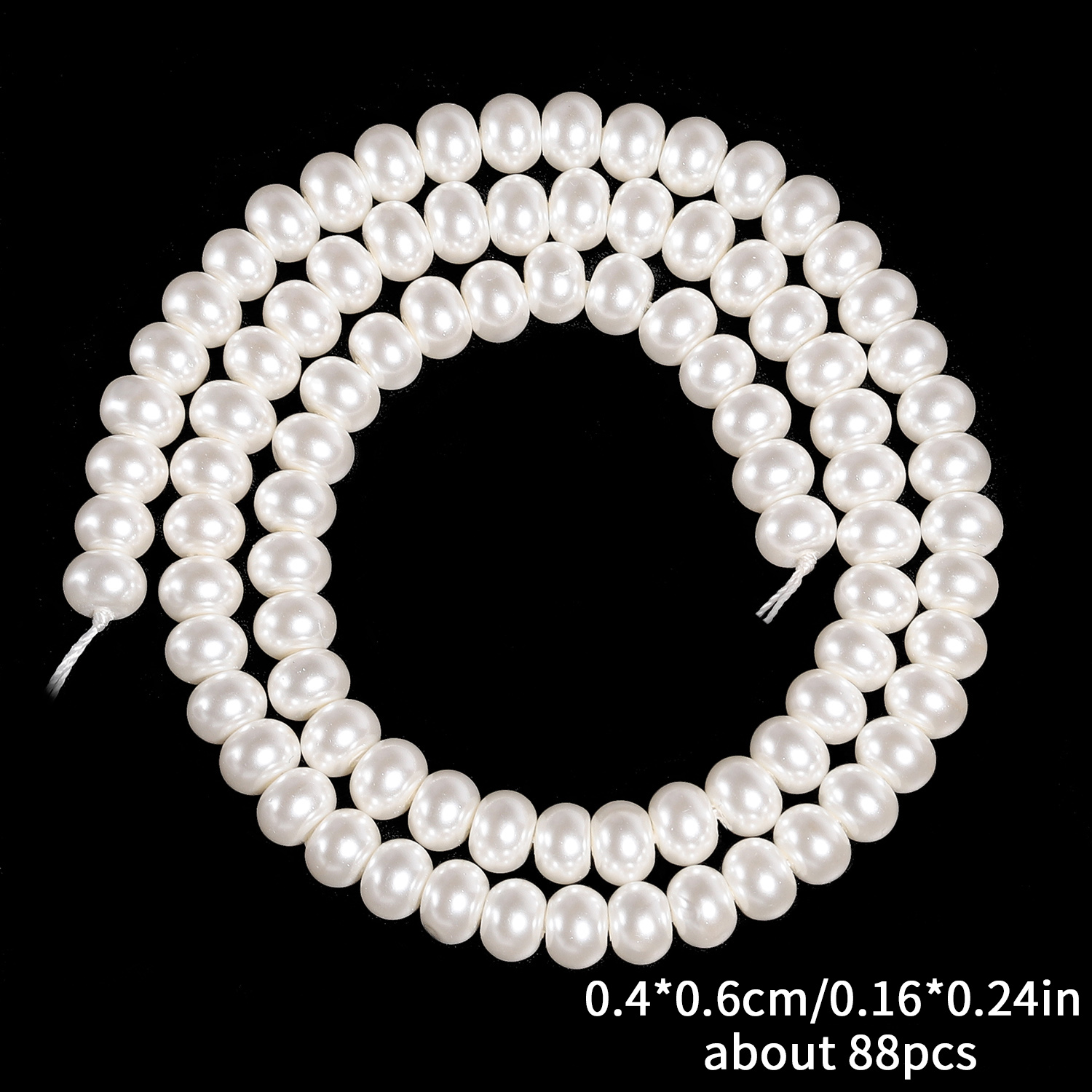 Perlas de imitación blancas redondas planas, cuentas sueltas de vidrio para joyería, costura, accesorios para pulseras y pendientes hechos a mano DIY