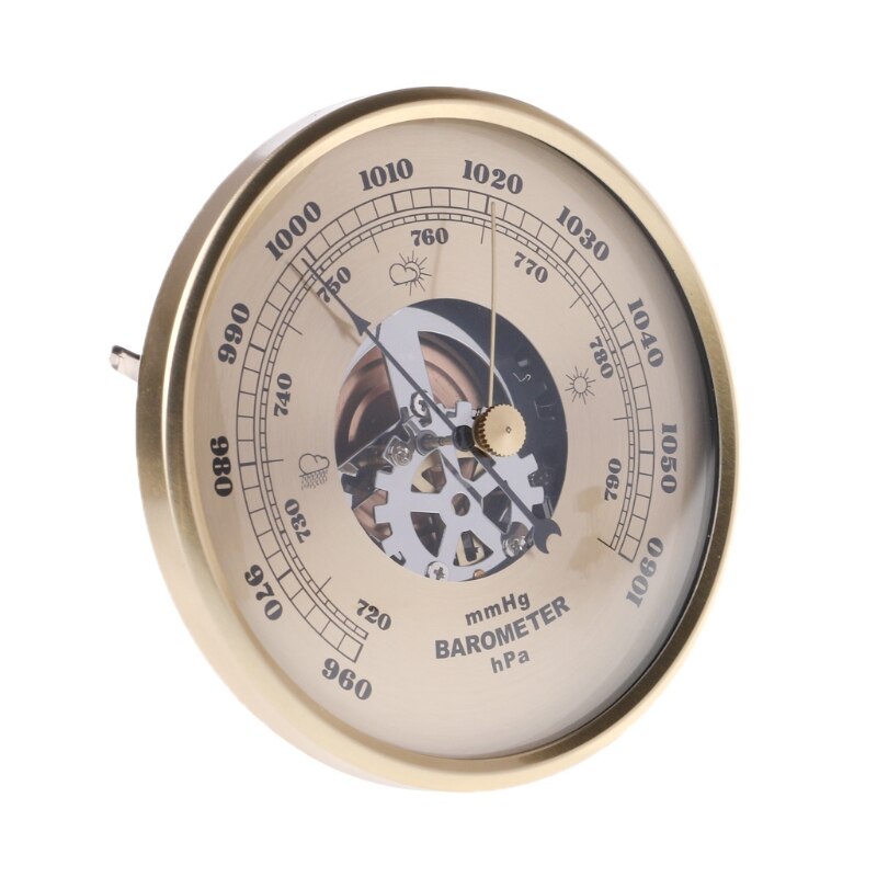 108mm Wall Mounted Barometer Perspective Round Dial Air Weather Station mmHg/hPa1##