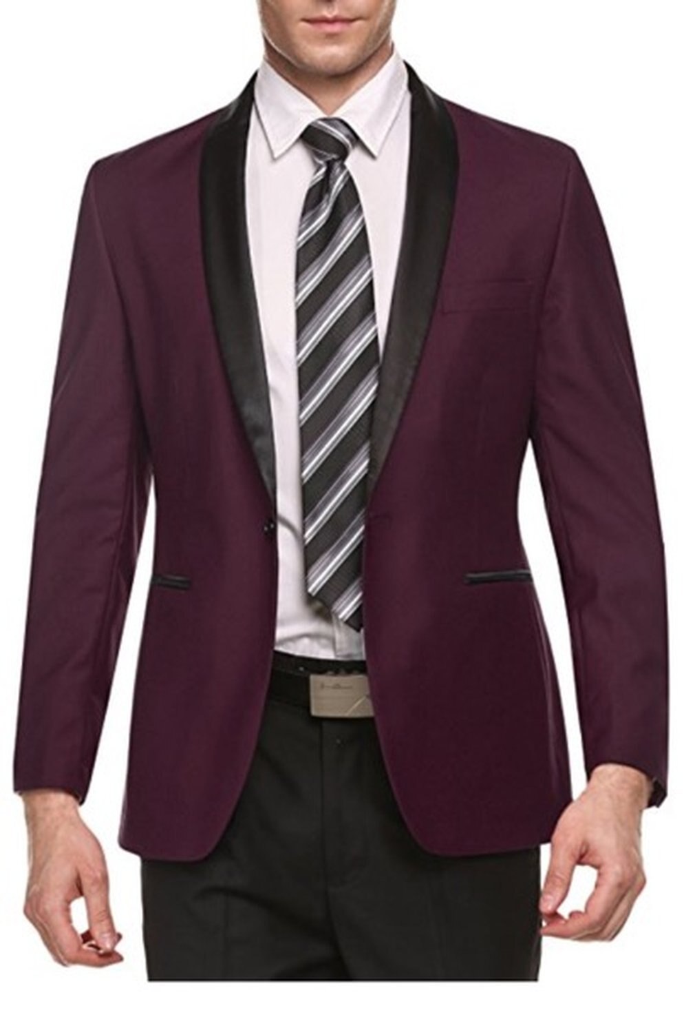 mężczyźni sukienka garnitur pojedynczy przycisk ślub marynarka impreza Pan młody sukienka garnitur zwykły obiad kurtka formalny okazje Outerwear płaszcz: wino czerwony / XXL