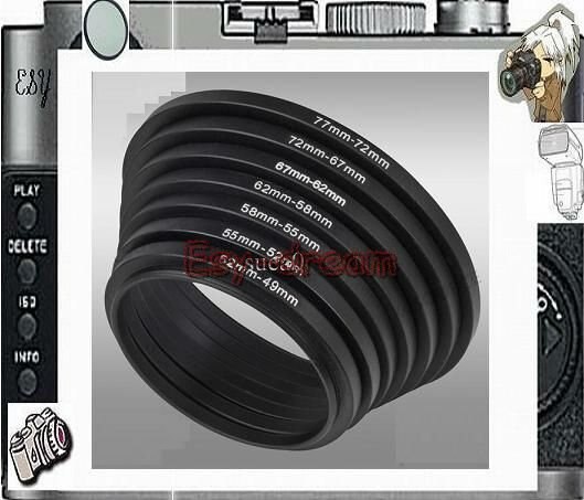 Step Down Step-Down Ring Adapter Mount Set voor Lens Filter 77-49mm PF004