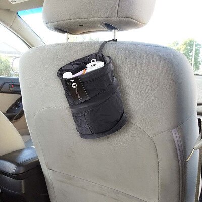 Flexible Car Trash Bin Portable Folding Trash Bin Car Organizer, Storage Bag, Seat Trash Container