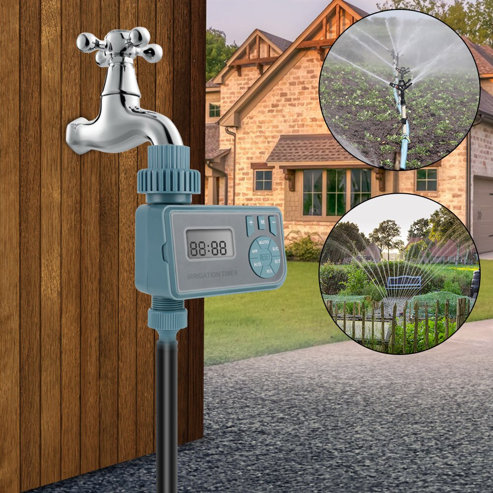 Automatic Watering Timer Garden Irrigation Controller LCD Display Intelligent Sprinkler Water Timer for Outdoor Yard Greenhouse