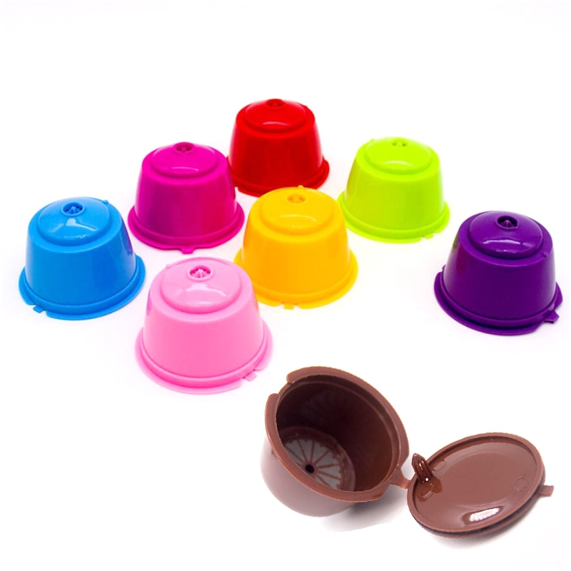 Cápsula de café recargable de plástico de 8 colores Compatible con modelos Dolce Gusto para rellenar cestas de filtro taza de café
