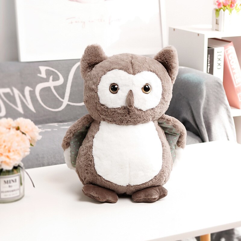 Uil Kussen Uil Pop Kussen Big-Eyed Uil Pop Flying Bird Eagle Knuffel Kussen Kinderen Verjaardag Cadeau: Dark Gray-40cm