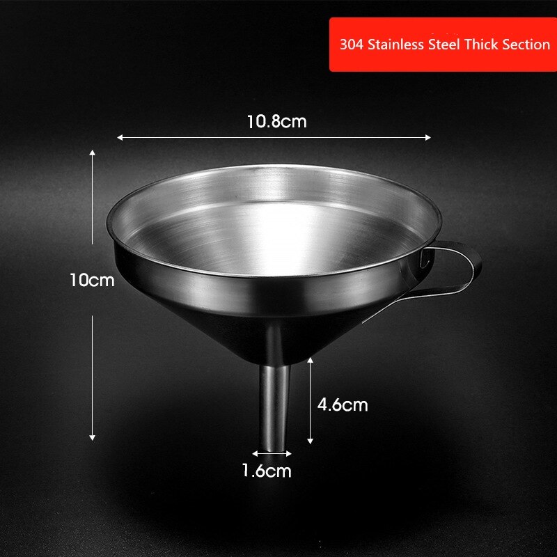 Rvs Trechter Keuken Accessorie Gereedschap Keuken Olie Vloeistof Trechter Met Afneembare Filter Breed Olie Bier Koffie Water Mou: 304 Thick 11cm