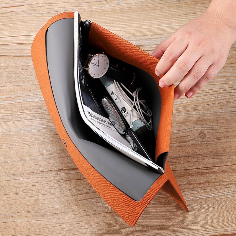 Waterproof Leather A4 Business Briefcase File Folder Document Paper Organizer Storage Bag School Office Stationery