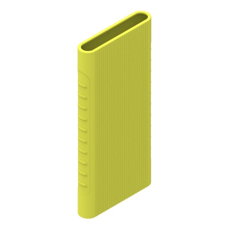 Housse de protection en Silicone pour batterie externe Xiao mi 2 10000 mAh double Port USB coque de protection pour batterie externe modèle PLM09ZM: green