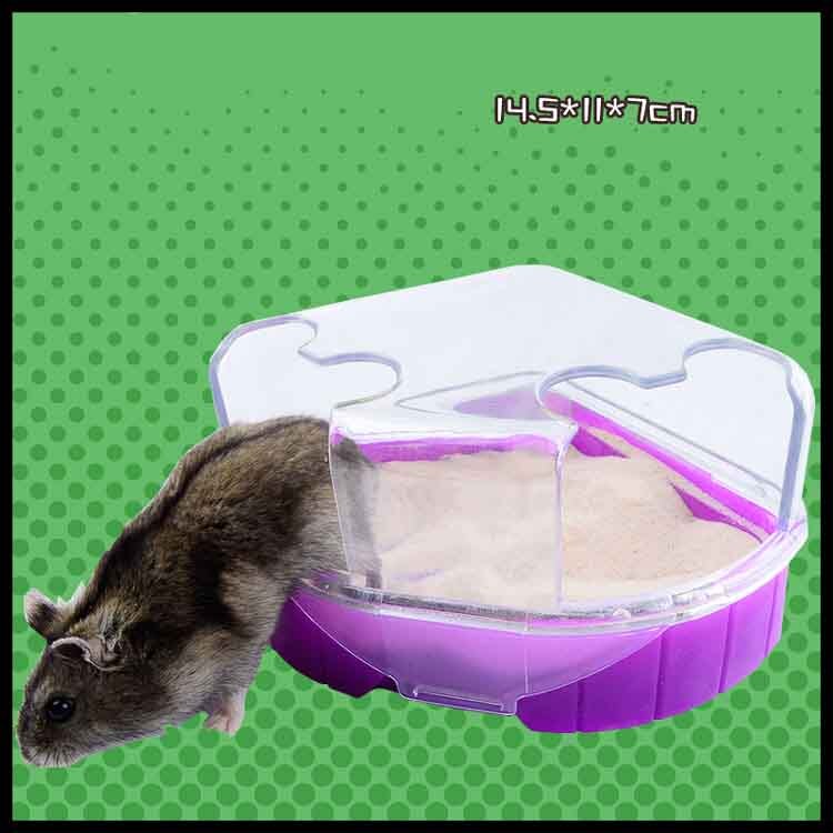 11 Stijl Hamsterkooi Badkamer Sauna Bad Klein Huisdier Hamster Accessoires Effectief Kan Voorkomen De Bad Zaagsel Vliegen: Purple Triangle
