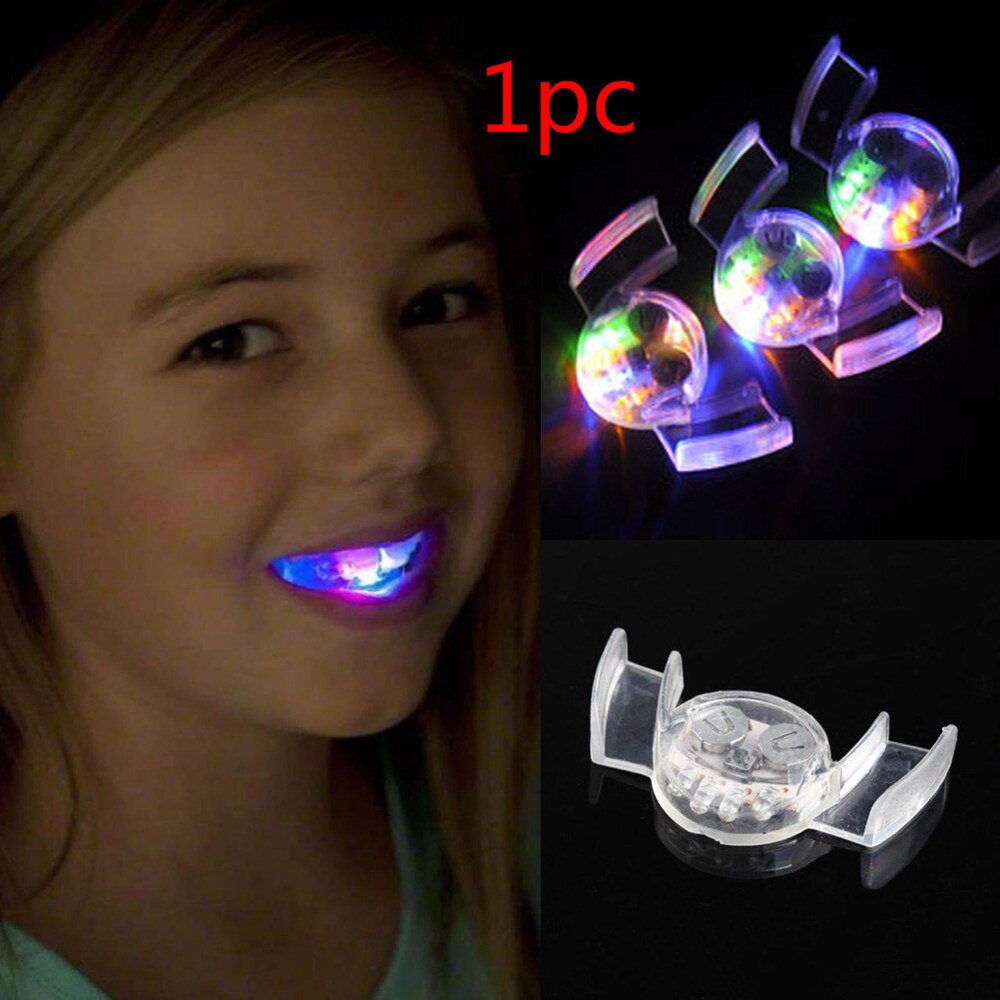 Funny Novelty Flashing Flash Brace Mouth Guard Piece Glow Tooth LED Light Kids Children Toys Festive Party Supplies: Multicolor