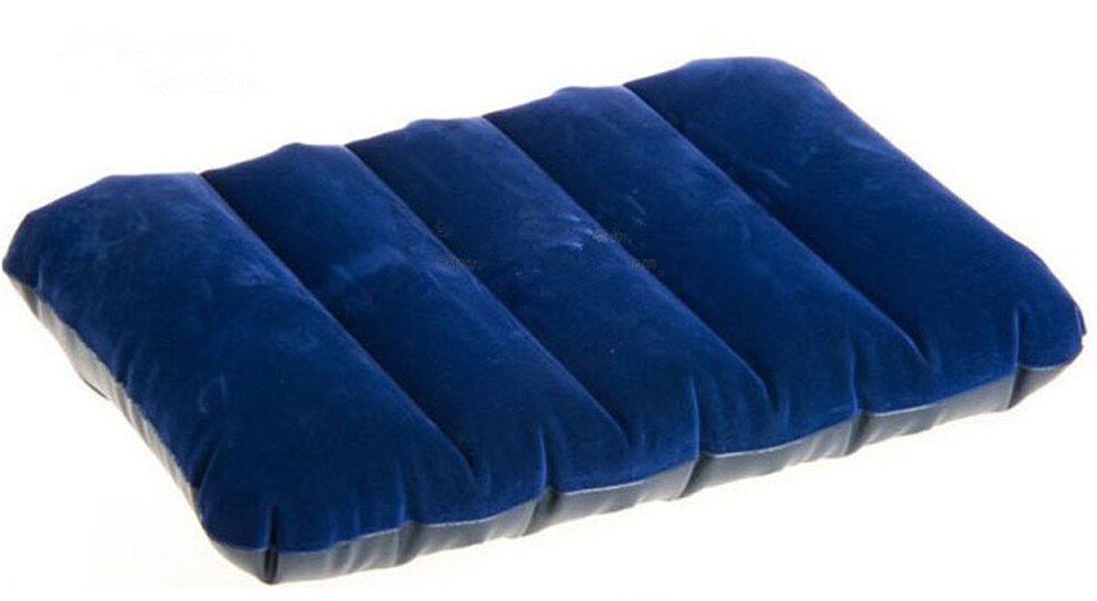 Bequem Ultraleicht Aufblasbare PVC Nylon Luft Kissen Schlaf Kissen Reise Schlafzimmer Wandern Strand Auto Flugzeug Kopf Rest Unterstützung: Blau