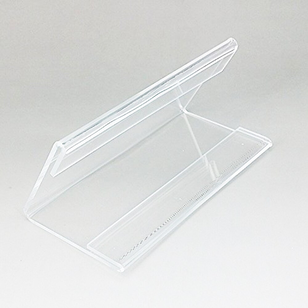 XRHYY 5 Pcs Clear Acrylic Two-Sided Nameplate, V-Shaped Office Desktop Sign Display Stand Price Name Business Card Label Stand
