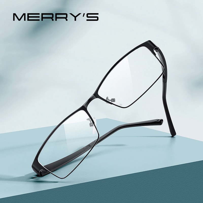 MERRYS -monture de lunettes pour hommes, en alliage de titane, monture TR90 jambes, pour myopie, monture optique, Style Business, S2211