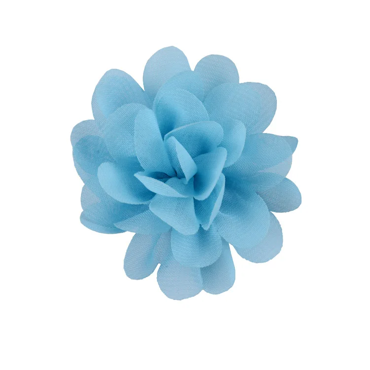 Nishine-Mini Chiffon Tecido Flores para Mulheres e Meninas, Headband, Grampos de Cabelo, Roupas DIY, Bonés, Headwear, Acessórios, 2 ", 20Pcs, Lote: Azul