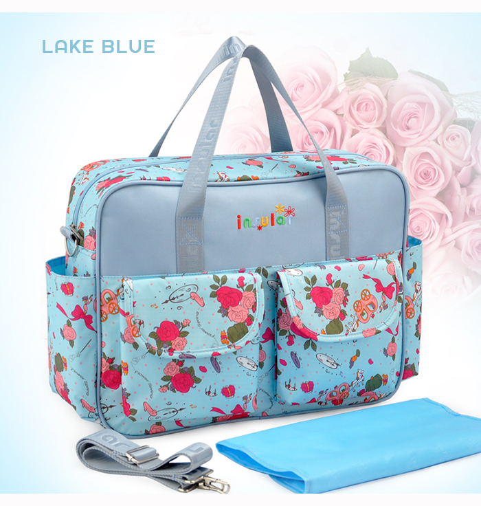 Comme cette momie maternité Nappy sac bébé couches sacs mère Oxford imperméable à l'eau grand sac à bandoulière soins infirmiers: Lake blue baby bag