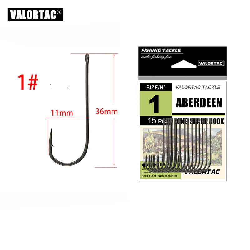 Anzuelo de pesca Aberdeen para pesca con cebo vivo, lombriz, sangre, camarones usados, anzuelos de caña larga para pescar