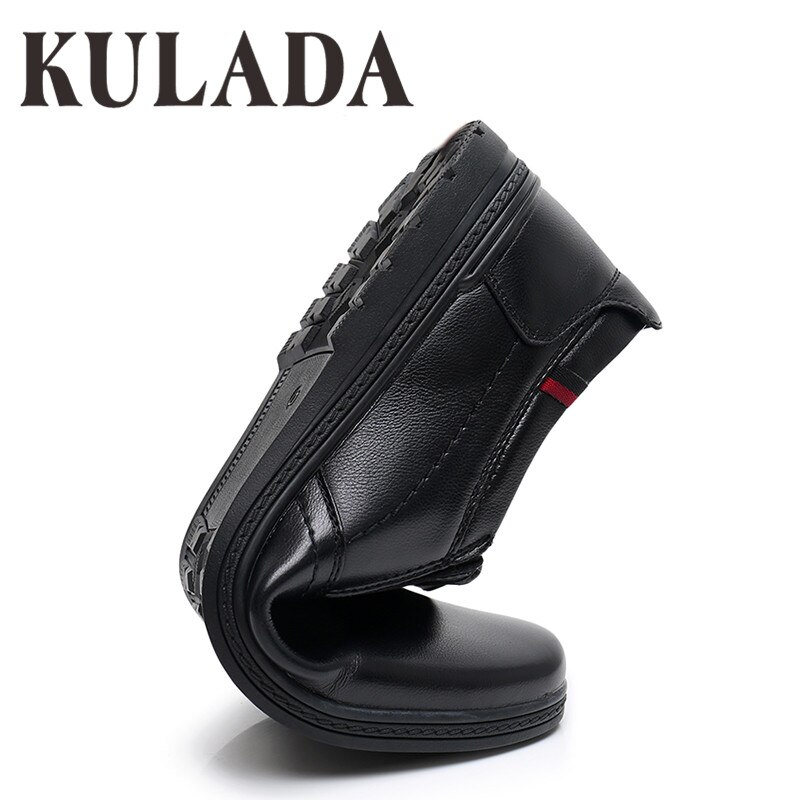 KULADA-zapatos informales para hombre mocasines cómodos de cuero suave, a la , talla grande 46-49