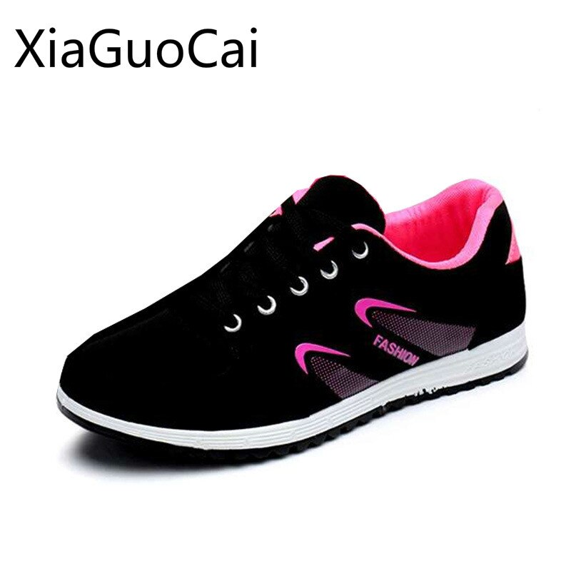 Chaussures de printemps et d'automne décontractées pour femmes, baskets plates à lacets à bout rond simple, de