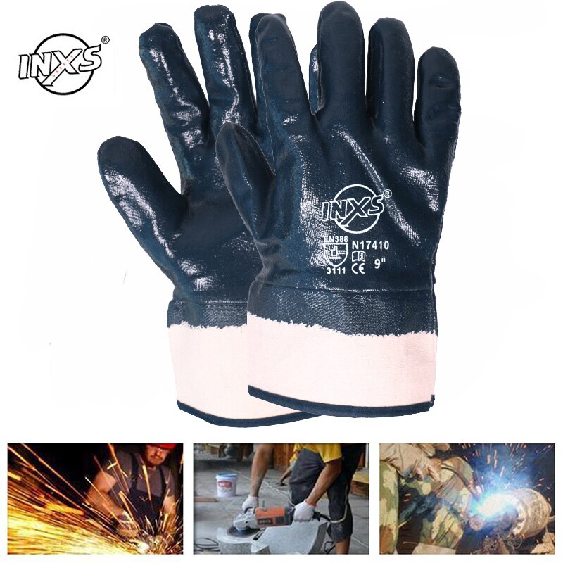 Electric Welding Gloves Oil-proof Anti Abrasion Cut Resistant Safety Protective Nitrile Work Gloves Soldering Metal Gloves