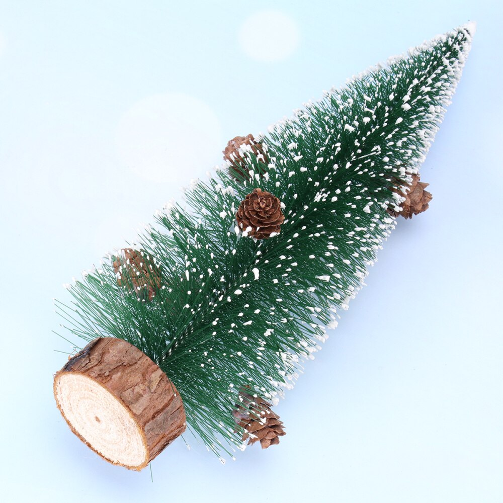 2pcs Mini Christmas Tree Decors Simulation Snow Covered Pine DIY Ornaments for Home Party Bar 10cm