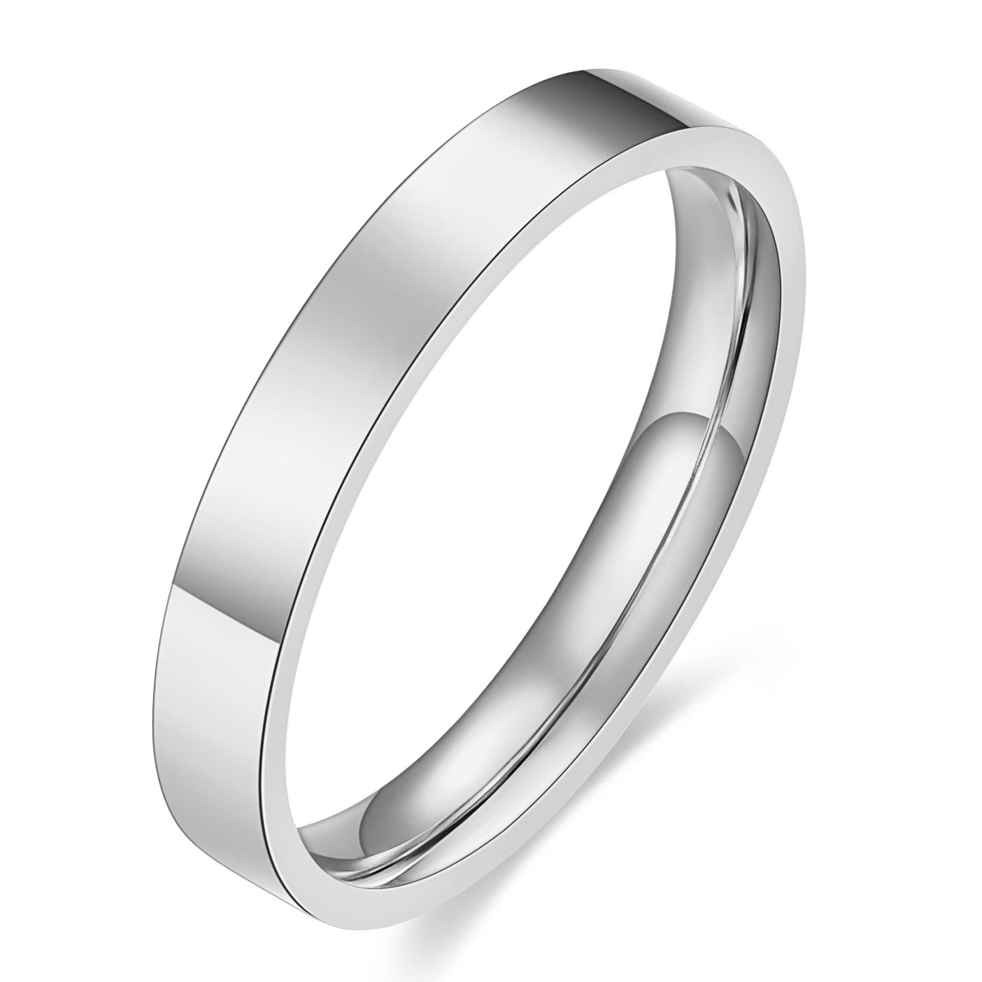 VQYSKO 3mm Gold Color Filled Rings for Women Girls Stacking Stackable Band Thumb Pointer Finger Plain Ring Comfort Fit: 5 / WHITE