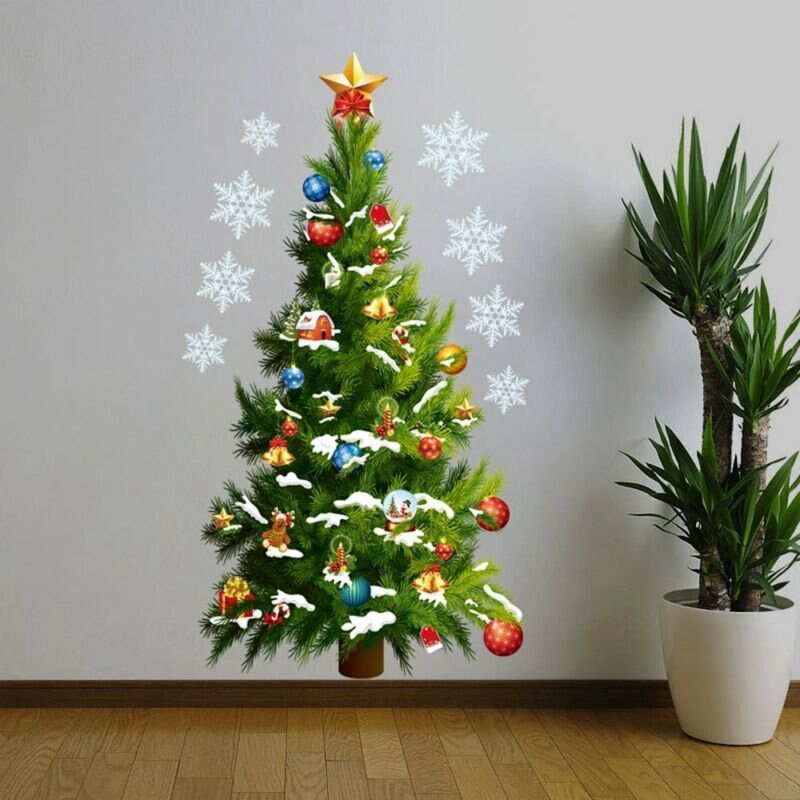 Christmas Tree Removable Art Decal Mural Xmas Window Shop Decor Wall Sticker